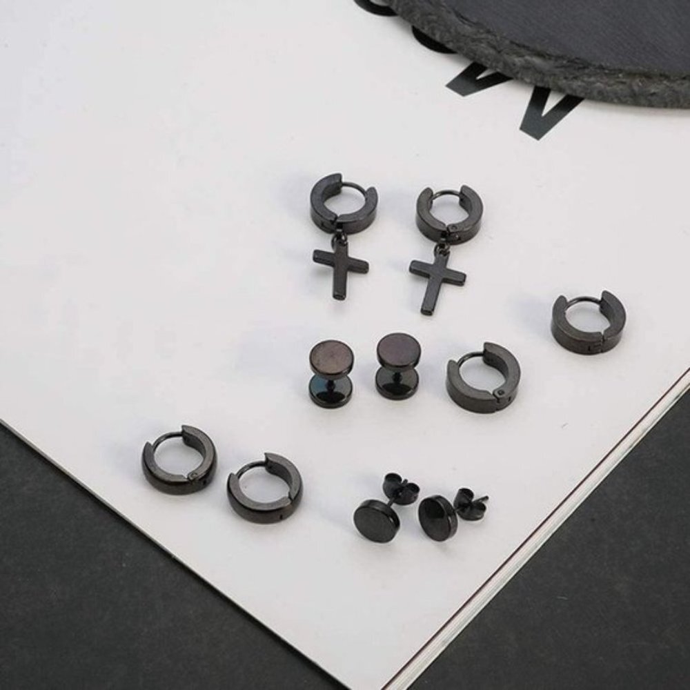9 Pairs Hoop Earrings